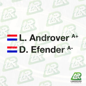 Land Rover rijdersnamen sticker set zwart | ©landrover-stickers.nl