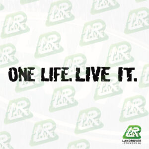 ONE LIFE.LIVE IT! 1 kleur BLACK | ©landrover-stickers.nl
