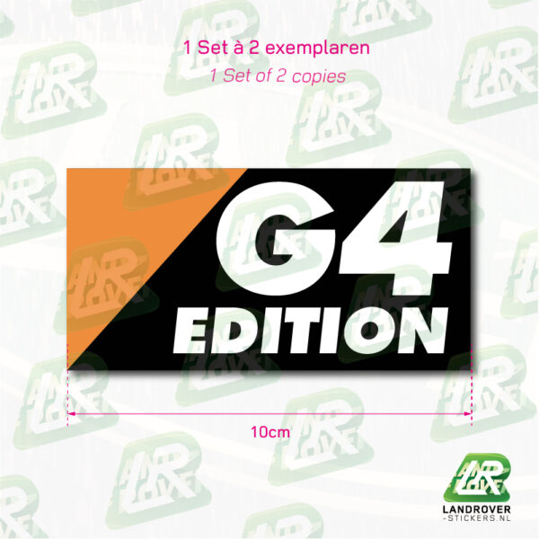 G4 EDITION stickerset 10cm | ©landrover-stickers.nl