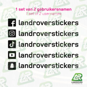 social media naamsticker set 1 | ©landrover-stickers.nl