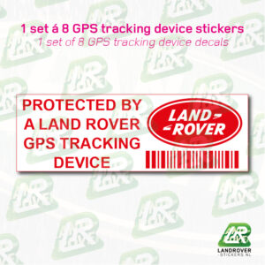 Land Rover GPS Tracking device sticker RED | ©LANDROVER-STICKERS.nl