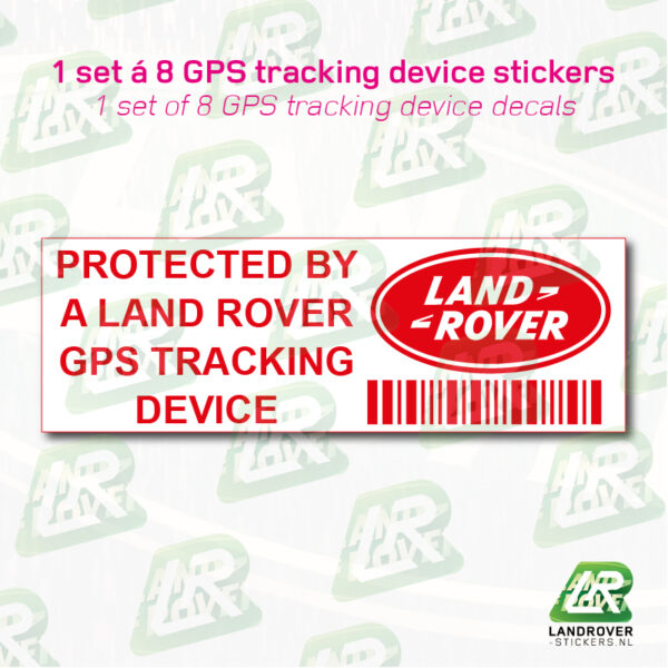 Land Rover GPS Tracking device sticker RED | ©LANDROVER-STICKERS.nl