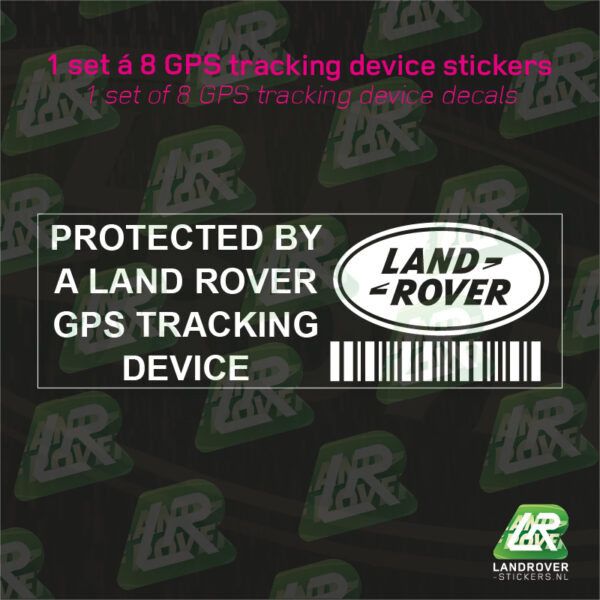 Land Rover GPS Tracking device sticker WHITE | ©LANDROVER-STICKERS.nl