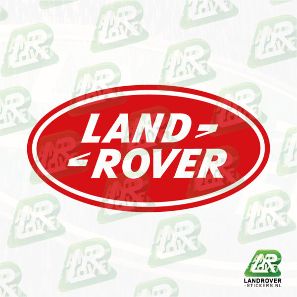 LAND ROVER LOGO DICHT RED | ©LANDROVER-STICKERS.NL