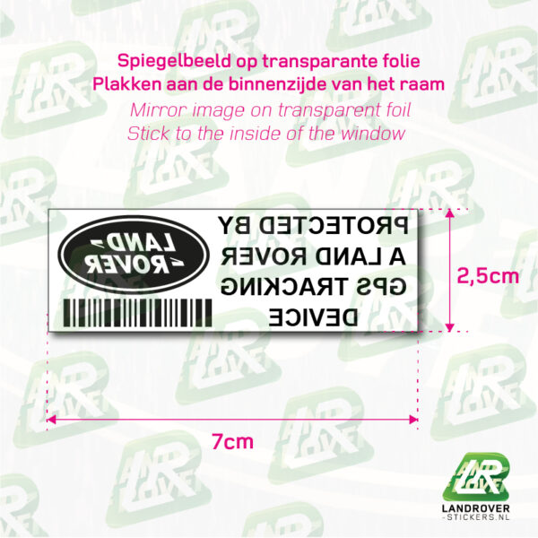 Land Rover GPS Tracking device sticker VB-01 | ©LANDROVER-STICKERS.nl