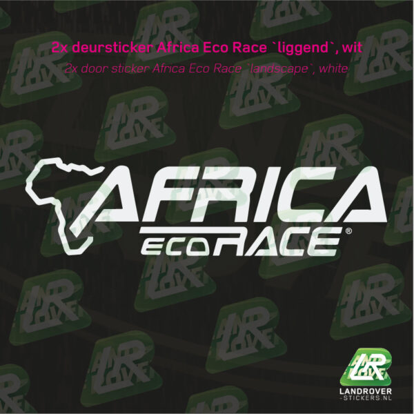 Africa Eco Race logo 1 kleur vinyl landscape WIT | LANDROVER-STICKERS.NL