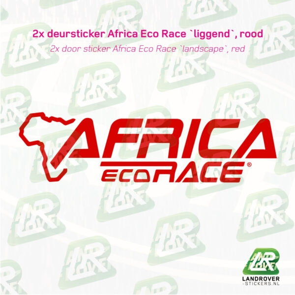 Africa Eco Race logo 1 kleur vinyl landscape ROOD | LANDROVER-STICKERS.NL