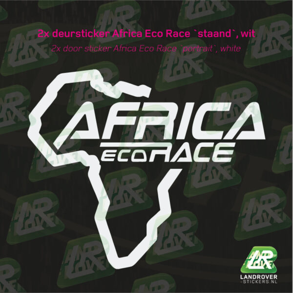 Africa Eco Race logo 1 kleur vinyl WIT | LANDROVER-STICKERS.NL