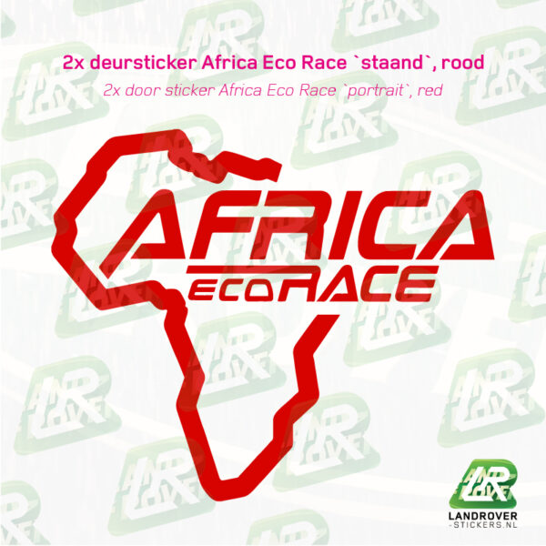 Africa Eco Race logo 1 kleur vinyl ROOD | LANDROVER-STICKERS.NL