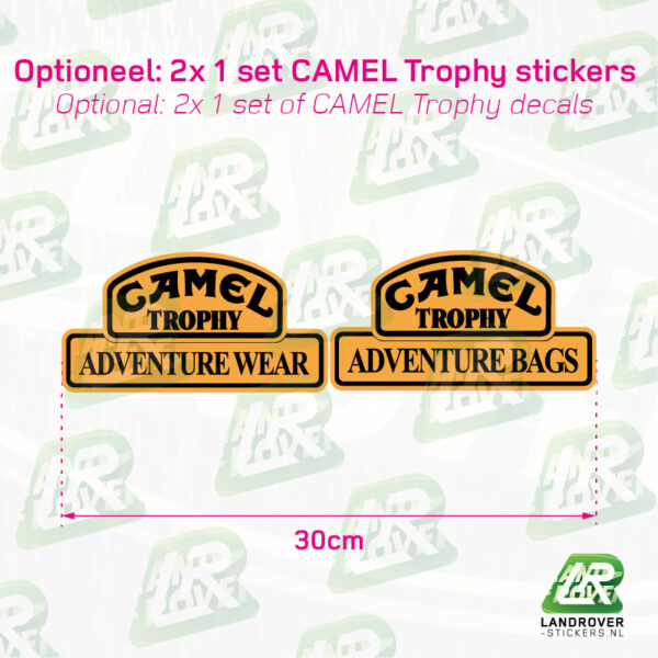 CAMEL Trophy classic stickerset Defender 110 - CAMEL Trophy AW+AB stickerset | ©LANDROVER-STICKERS.NL