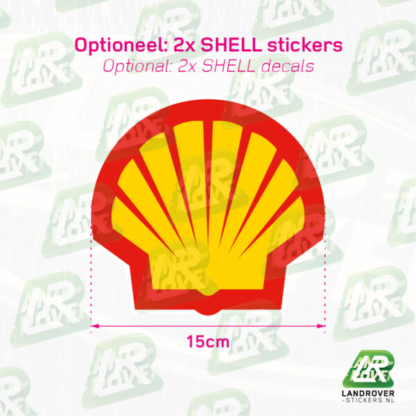 CAMEL Trophy classic stickerset Defender 110 - SHELL Sticker | ©LANDROVER-STICKERS.NL