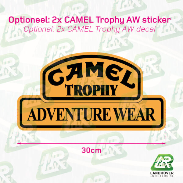 CAMEL Trophy classic stickerset Defender 110 - CAMEL Trophy AW sticker | ©LANDROVER-STICKERS.NL