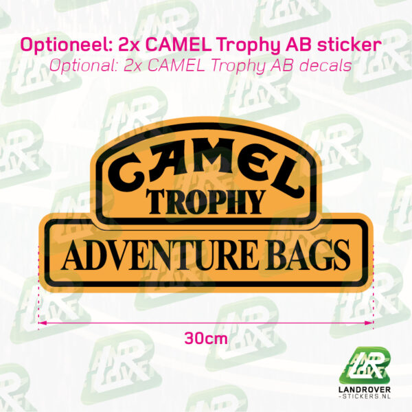 CAMEL Trophy classic stickerset Defender 110 - CAMEL Trophy AB sticker | ©LANDROVER-STICKERS.NL