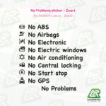 NO PROBLEMS - BLACK | ©LANDROVER-STICKERS.NL